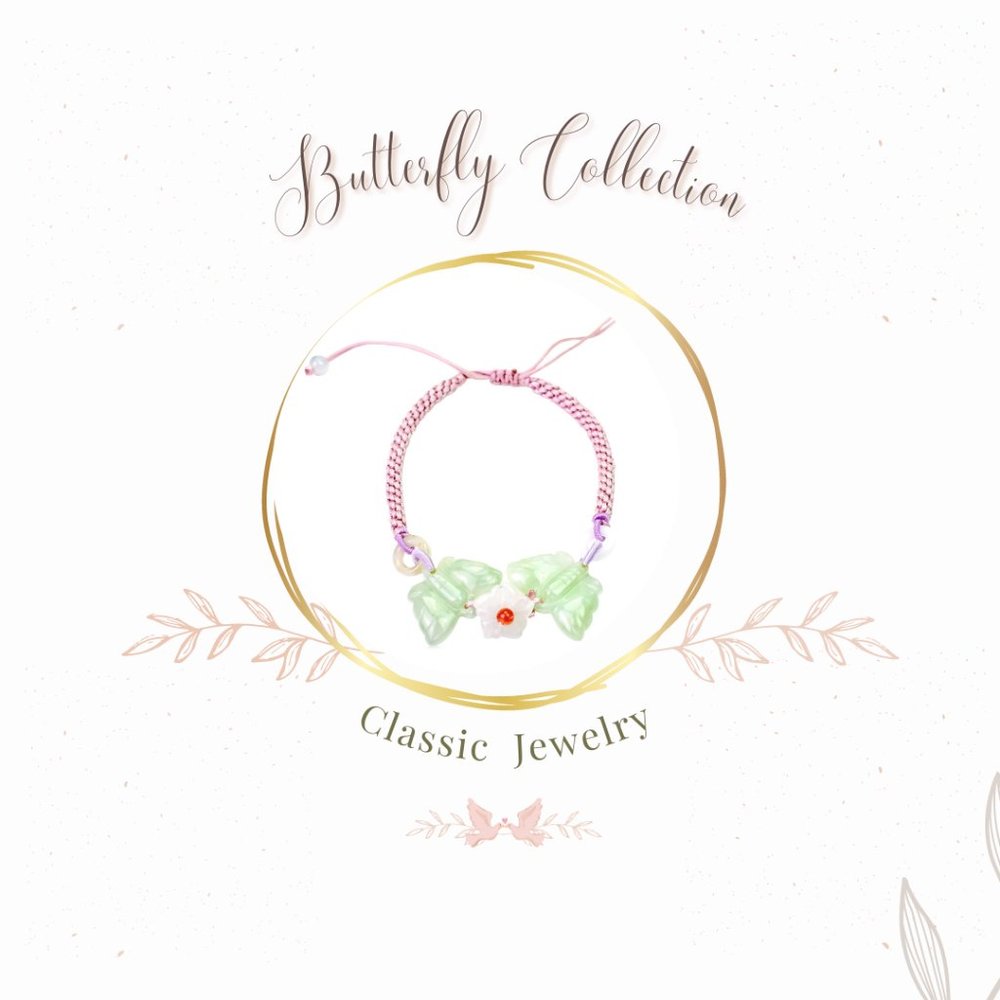 Free-Spirited Double Butterfly Handmade Jade Bracelet